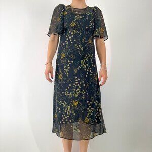 Zara Woman sheer floral maxi dress | size xs